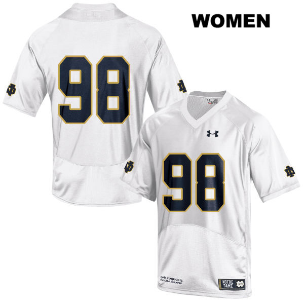 Women's NCAA Notre Dame Fighting Irish #98 Jamion Franklin Stitched College Under Armour Authentic White No Name Football Jersey LW10V31KE